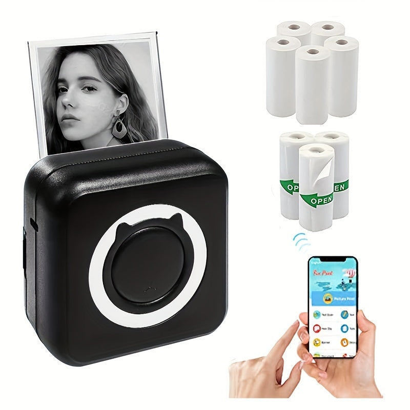Mini Thermal Sticker Printer Wireless Portable Label Maker for Notes Photos Journals