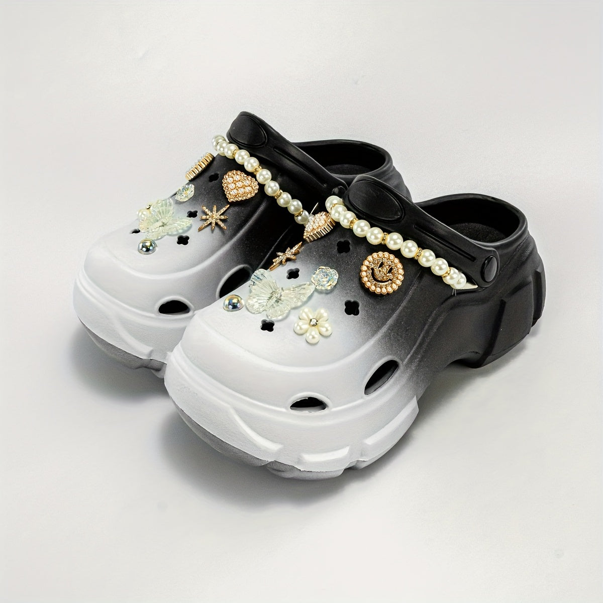 Women’s EVA Platform Sandals with Cartoon Pearl Butterfly Design