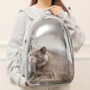 See-Through PVC Cat Carrier Backpack with Breathable Space Capsule Design