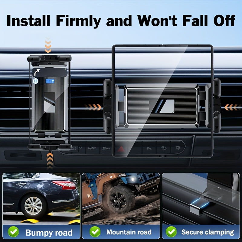 Soporte universal para teléfono y tableta para ventilación de coche, duradero, de ABS, ajustable y giratorio