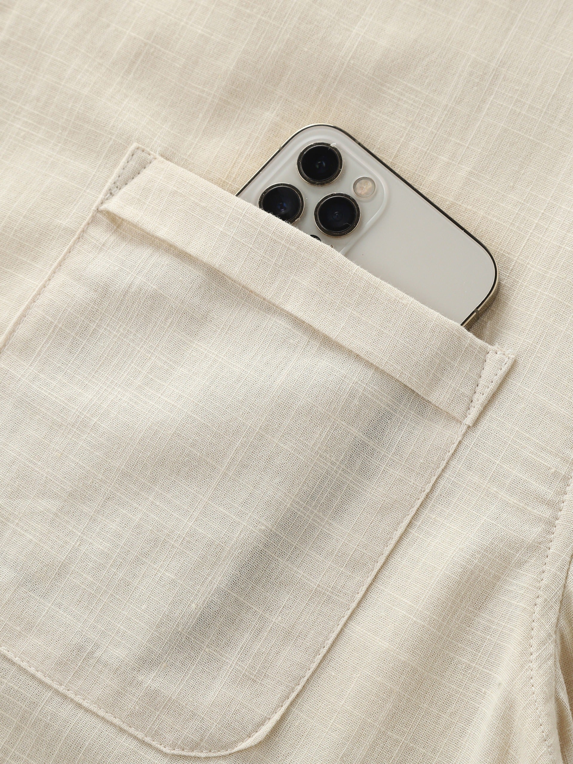 Plus Size Men's Cotton Henley Shirt Long Sleeve Casual Vacation Solid Color