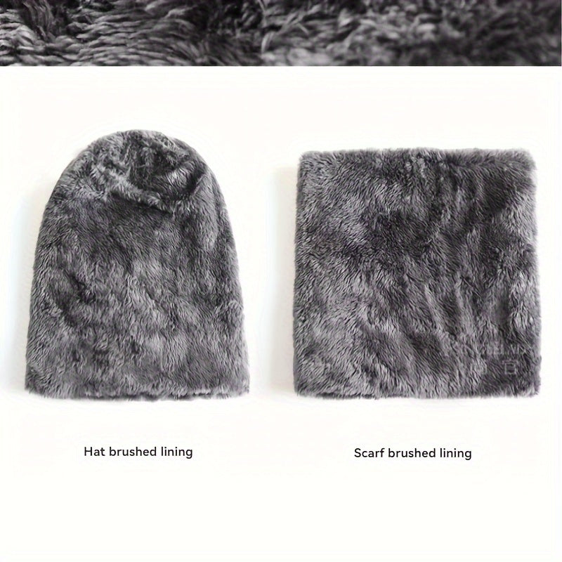 3-ta qismli qishki issiqlik aksessuarlari to'plami: shlyapa, sharf, qo'lqoplar, polyester termal