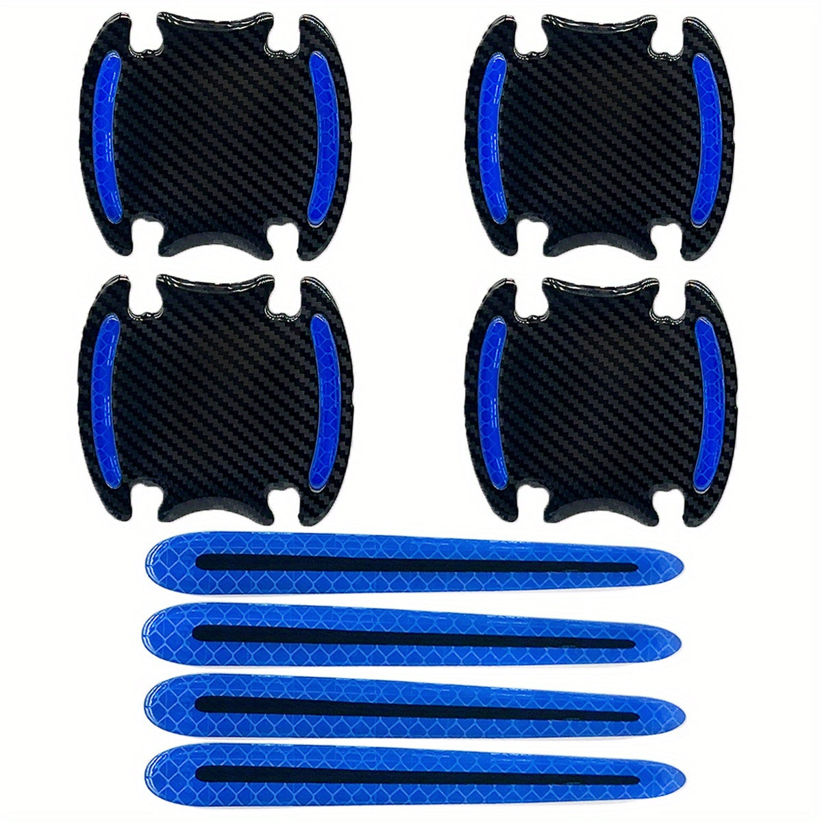 8Pcs Door Handle Protective Film Reflective Strip Anti-Scratch Safety Sticker