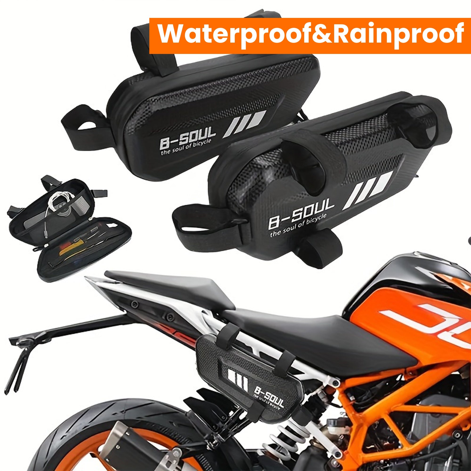 Motorcycle Side Storage Bag Hard Shell Triangle Waterproof Rainproof