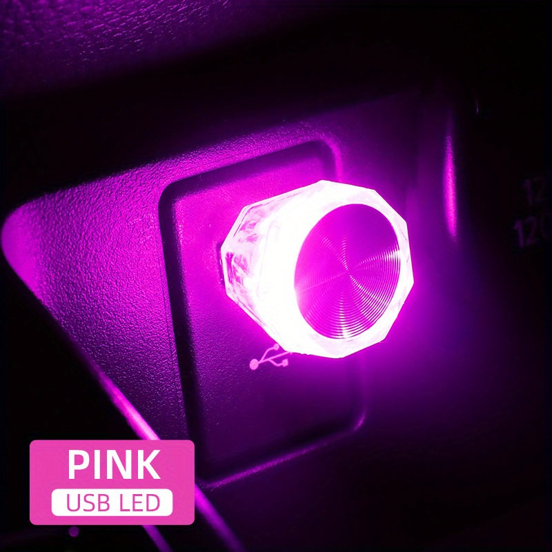 Luz de ambiente LED para coche USB, lámpara de estado de ánimo para interiores, lámpara decorativa portátil, súper brillante