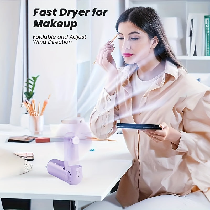 USB orqali zaryadlanadigan portativ qo'lga olinadigan mini cho'ntak ventilyatori. Oson saqlash uchun egilishi mumkin. Sayohat, ochiq havoda faoliyatlar uchun ideal va Halloween va Rojdestvo uchun ajoyib bayram sovg'asi.