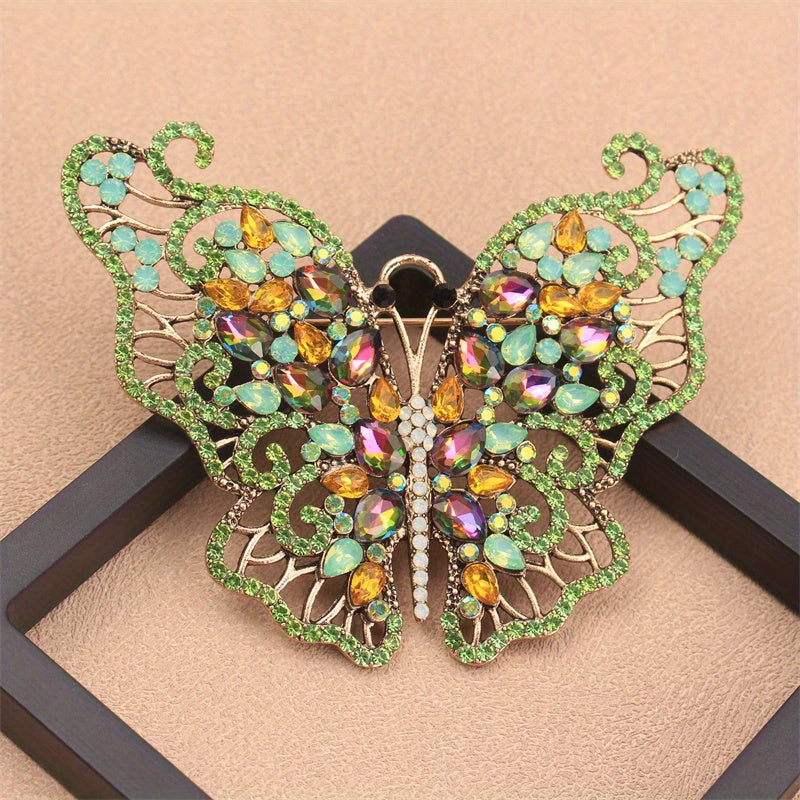 Butterfly Brooch Rhinestones Elegant Jewelry for Clothing Bags Hats