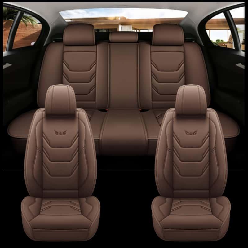 All-Season Premium PU Leather Car Seat Covers Universal Fit for Front and Rear