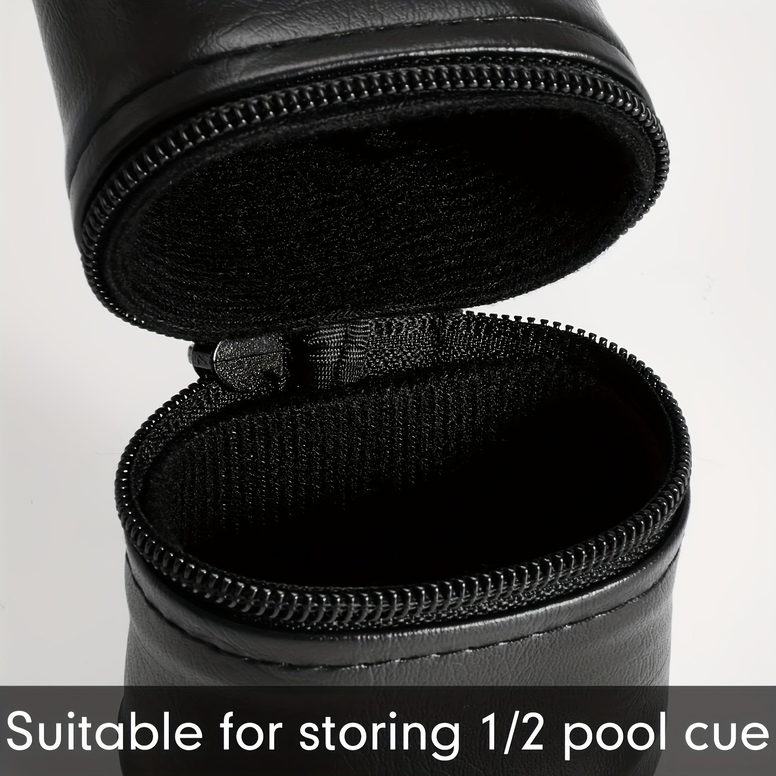 Durable Black PU Billiard Cue Case with 2-Hole Holder and Carrying Bag