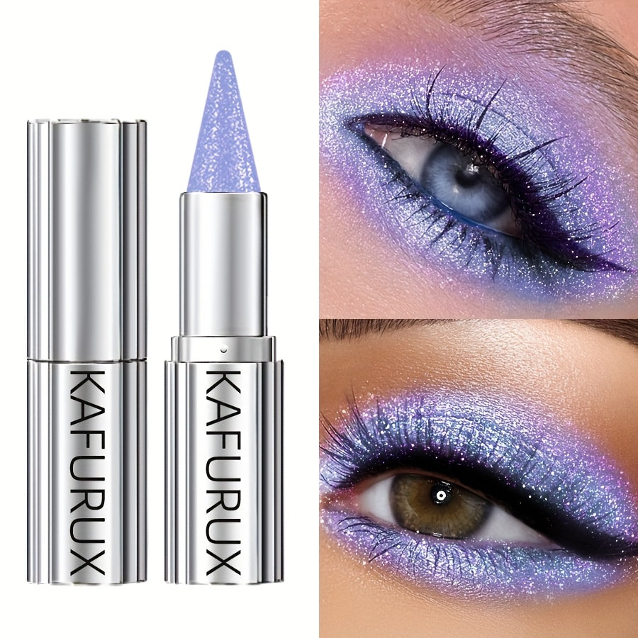 Lápiz de sombra de ojos con purpurina para mujer, a prueba de agua, rosa y púrpura, de un solo tono, con brillo