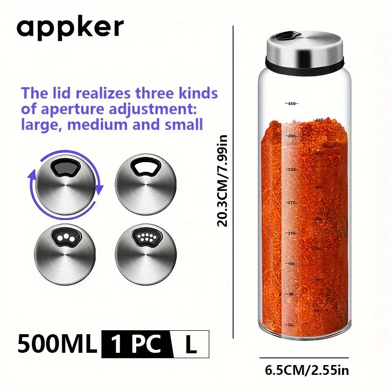 Clear Glass Spice Jars with Lids and Spoons 180ml 300ml 500ml Storage Containers