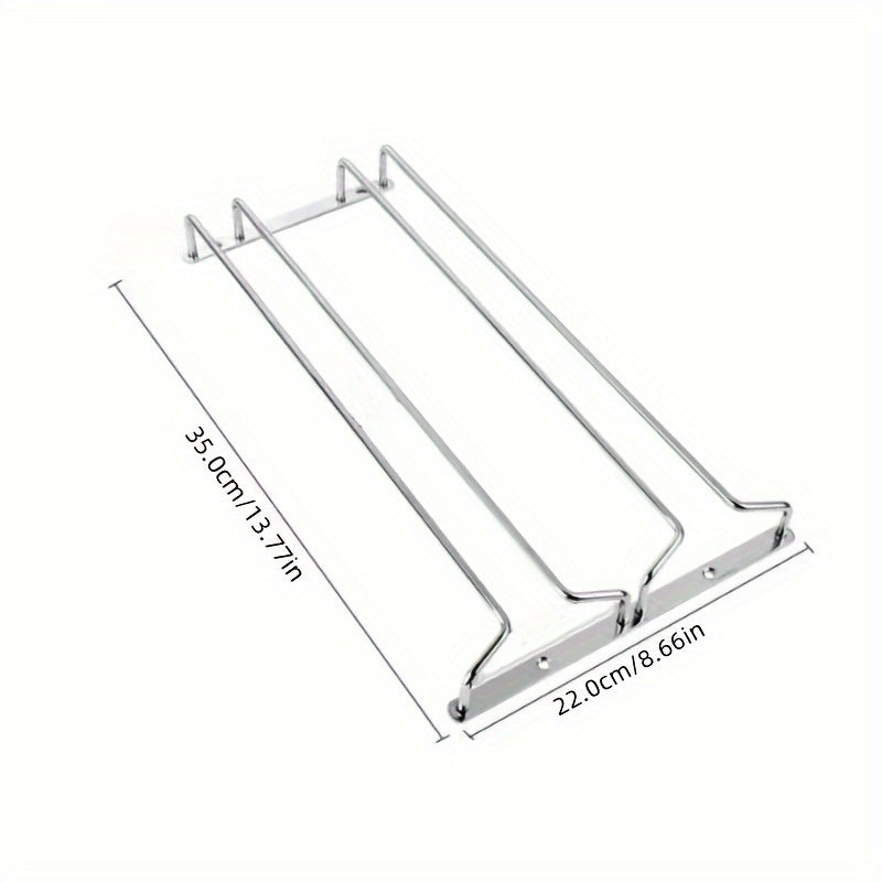Stainless Steel Wine Glass Rack for Kitchen Cabinets Elevated Storage