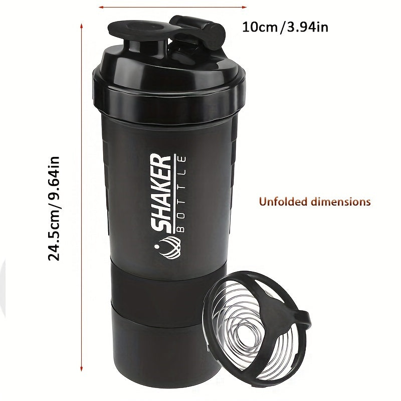 16oz Leak-Proof Plastic Protein Shaker Bottle for Fitness and Workout