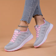 Women's Breathable Mesh Running Shoes Casual Sneakers Pink Gray Lightweight