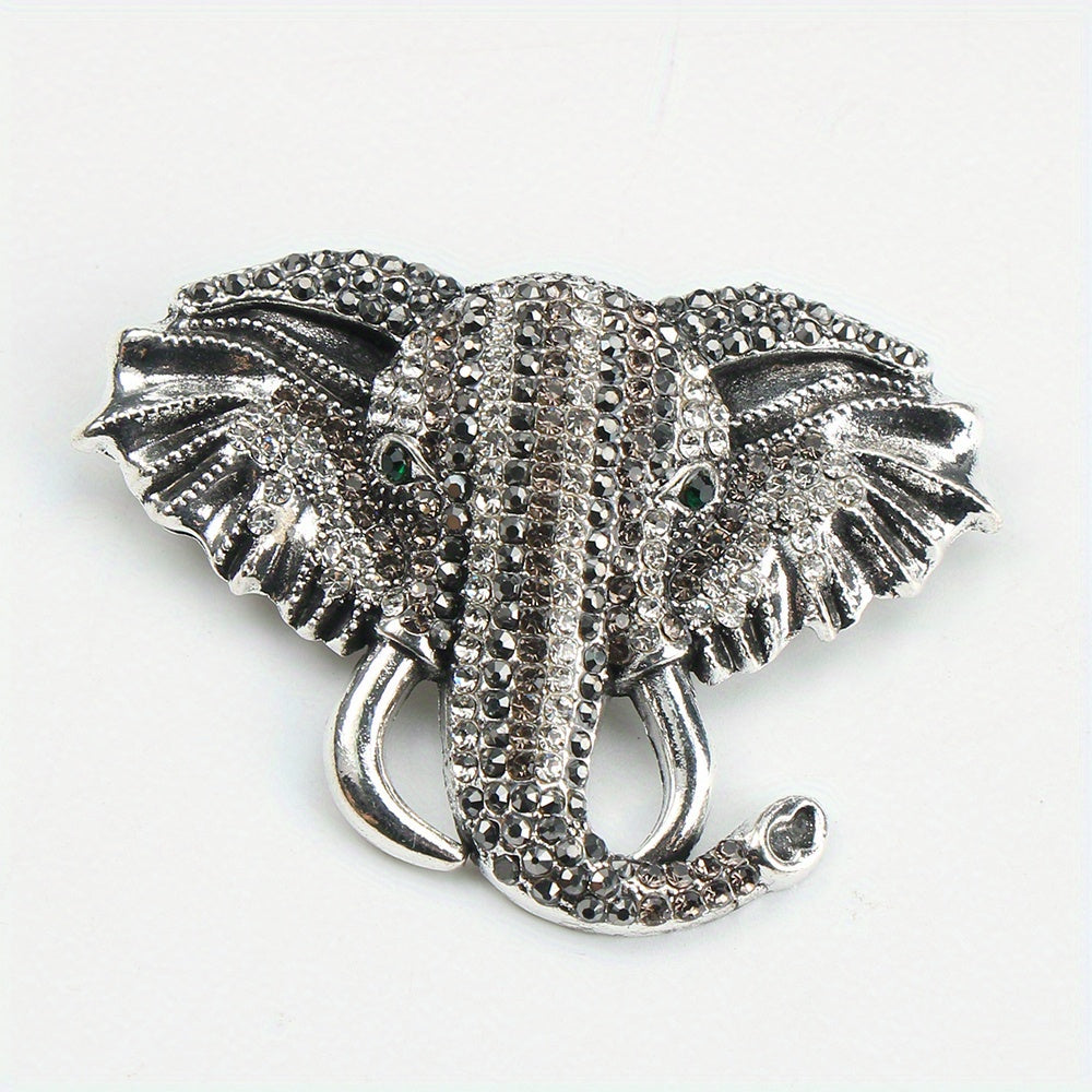 Raqamli Rhinestones bilan bezatilgan Zamonaviy Fil Brosh Pin - Nafis Emal Dizayni, Hashamatga Oid Bir Tushuncha, Kuz va Qish Moda Aksentlari Uchun Ideal