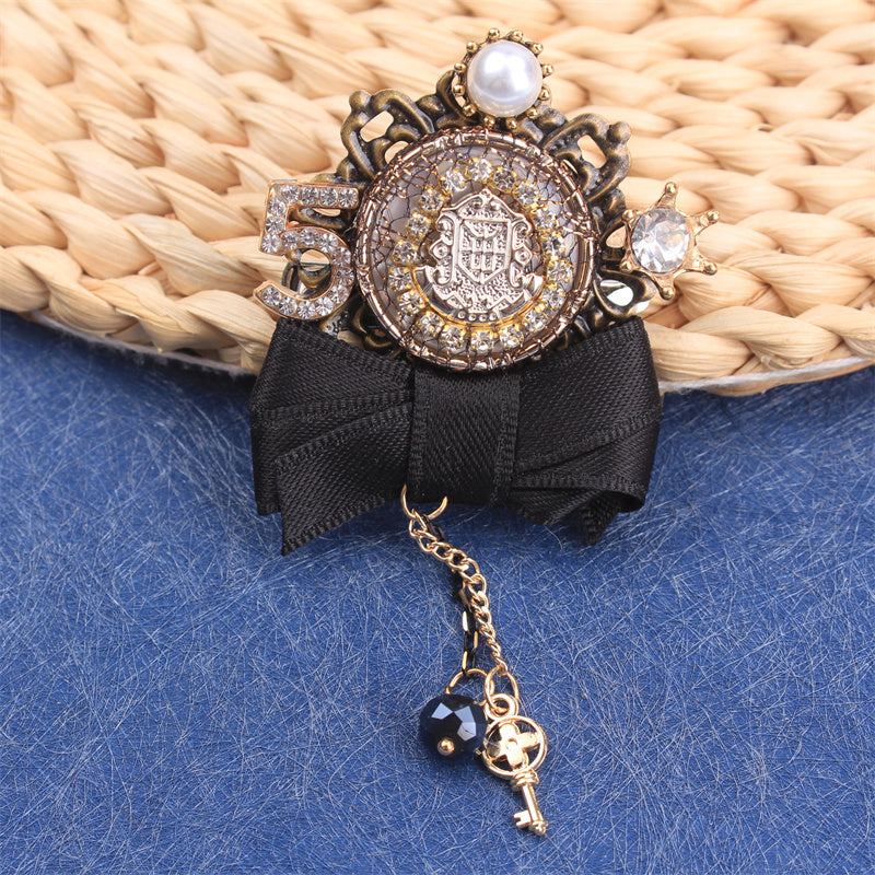 Rhinestone Bow Brooch for Women Stylish Jewelry Accessory for Outfits Purses and Headwear