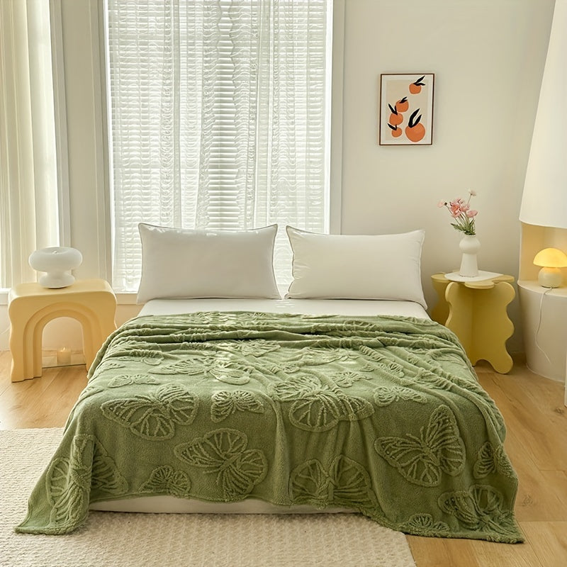 3D Butterfly Tufted Blanket for Bed Couch and Travel, Soft and Cozy