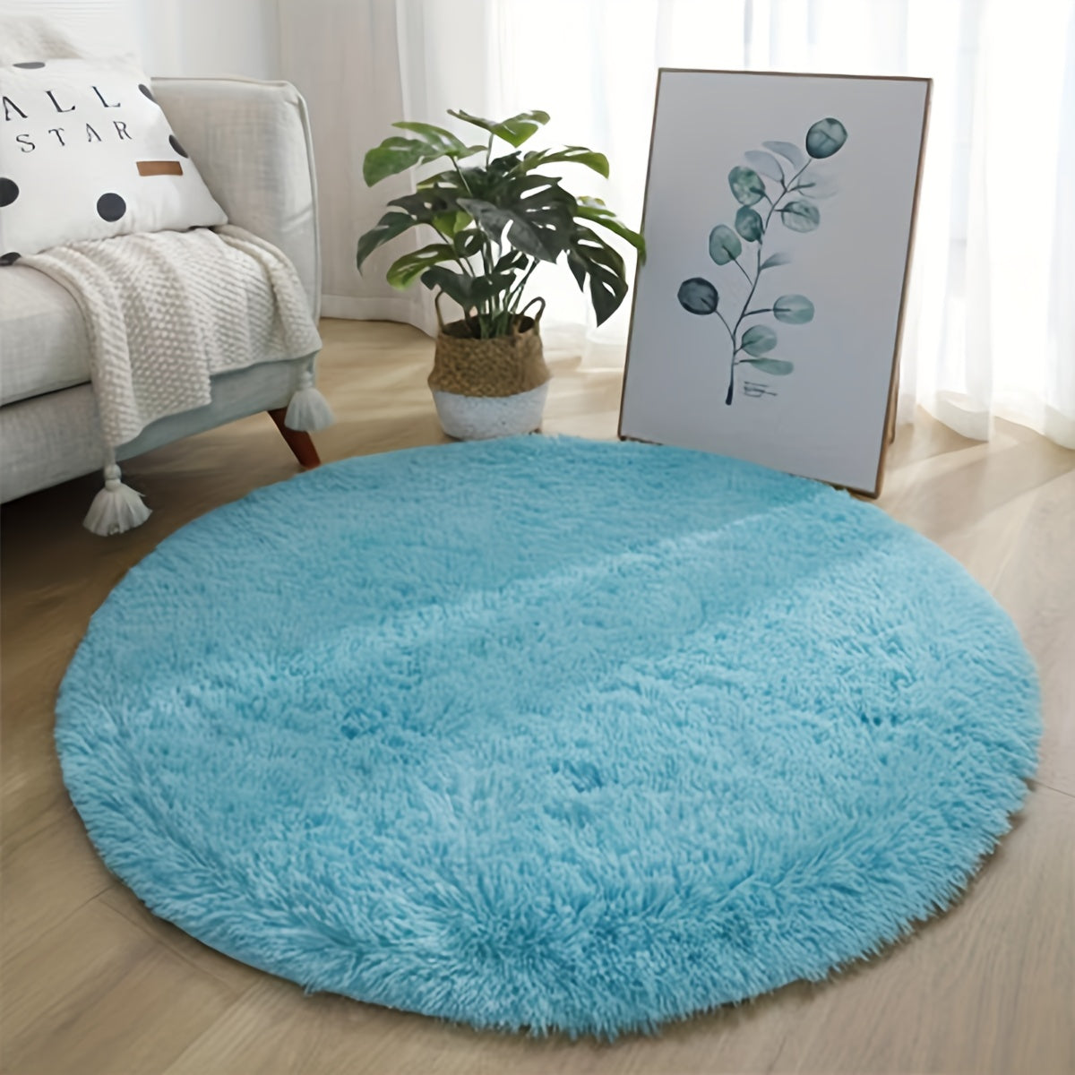 Large Plush Shaggy Area Rug Waterproof Non-Slip Soft Polyester for Living Room Bedroom