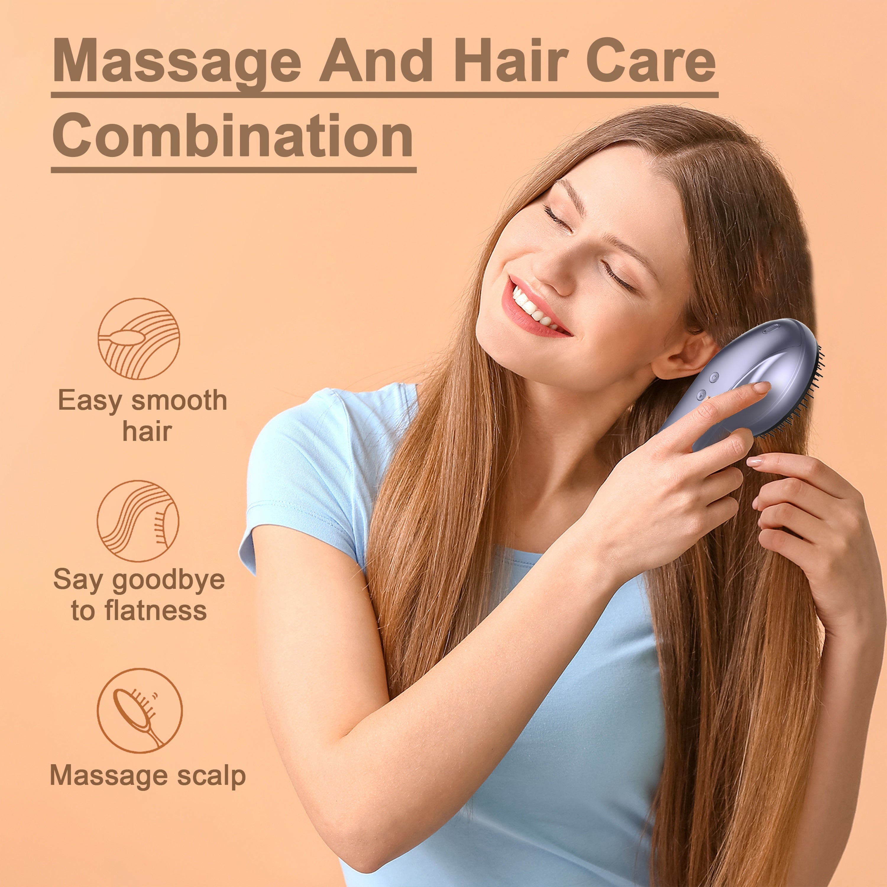 QTLJJBY Elektrik Skalp Massajchisi, Asosiy Yog' Atomizatsiyasi, USB Qayta Zaryadlanadigan Lityum Polimer Batareya, 3D Matritsa Tishli Taroq, 2400 Tezlik/min, Portativ Sochni Oziqlantiruvchi Bosh Massajchisi