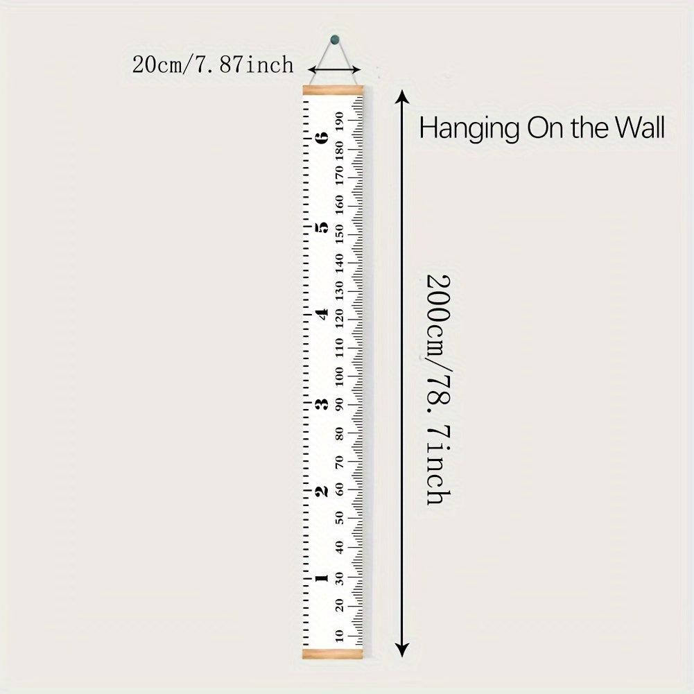 Black and White Feet Wall Art Decorative Hanging Painting with Height Ruler and Photography Tool 20x200cm