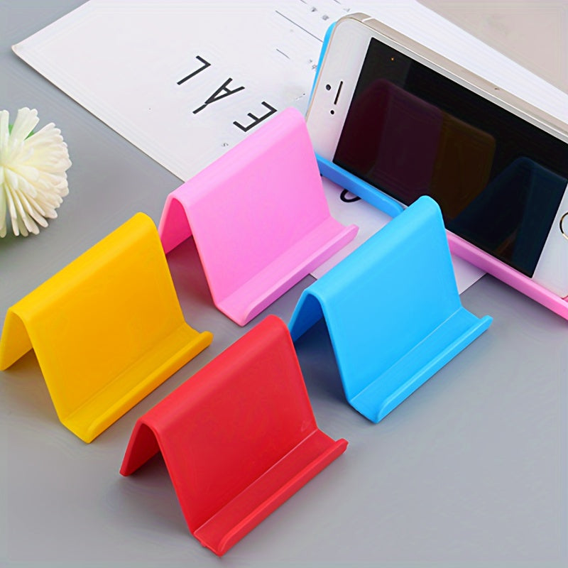 White Plastic Desktop Phone and Tablet Holders Set of 2 Portable Home Use