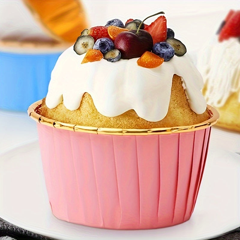 50 Rolled Muffin Cupcake Liners for Baking, Curl Design, Perfect for Cupcakes