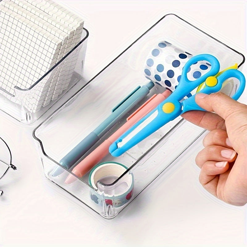 Transparent Acrylic Drawer Storage Box for Stationery Organization in Dormitories, 2 Sizes