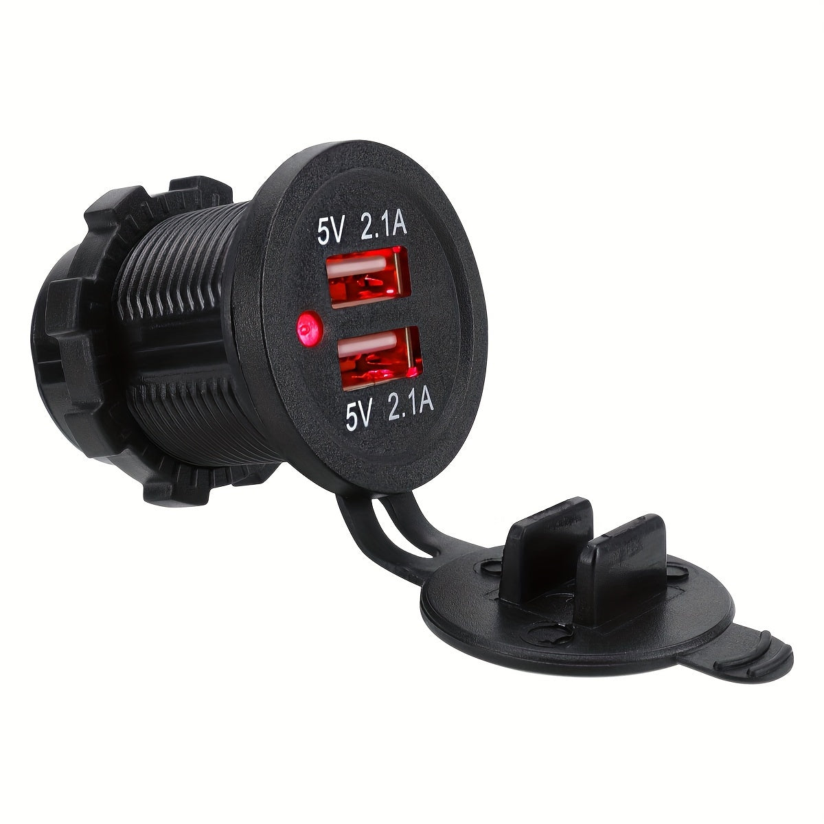 Enchufe de cargador de coche con doble USB universal para vehículos y motocicletas