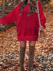 Women's Plus Size Mid-Length Sweater Casual Crew Neck Pullover Polyester Knit