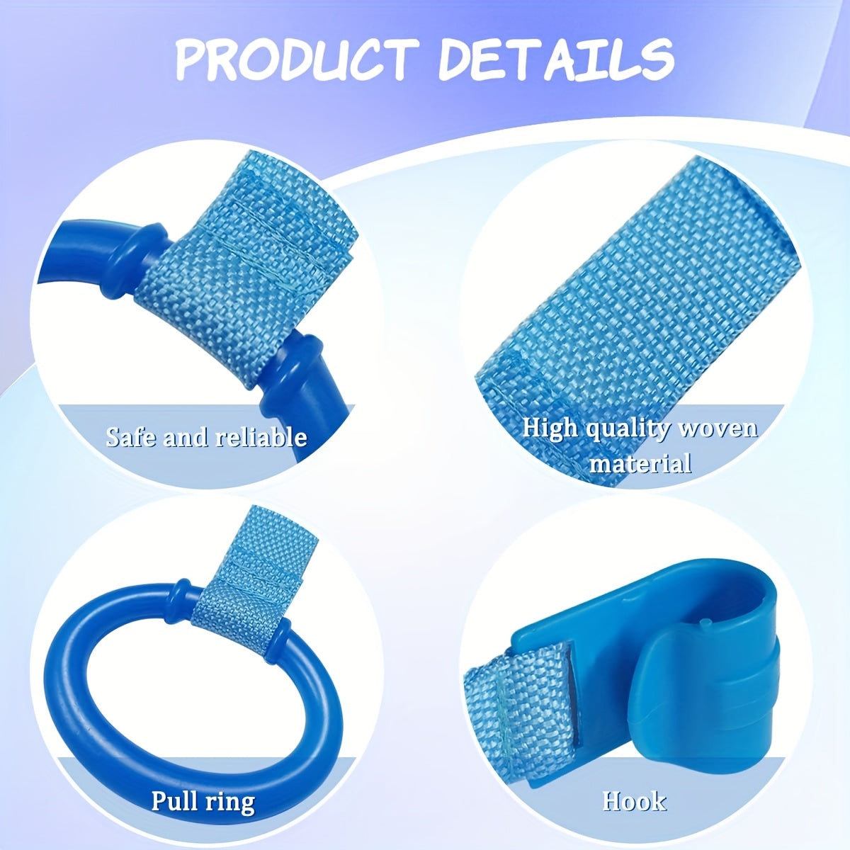 4 ta mustahkam plastik qo'l tortish halqalari xona bezatish, o'yin to'siqlari va o'yin yotoqlari uchun. Ichki partiyalar uchun mukammal va oson o'rnatiladigan uy aksessuarlari.