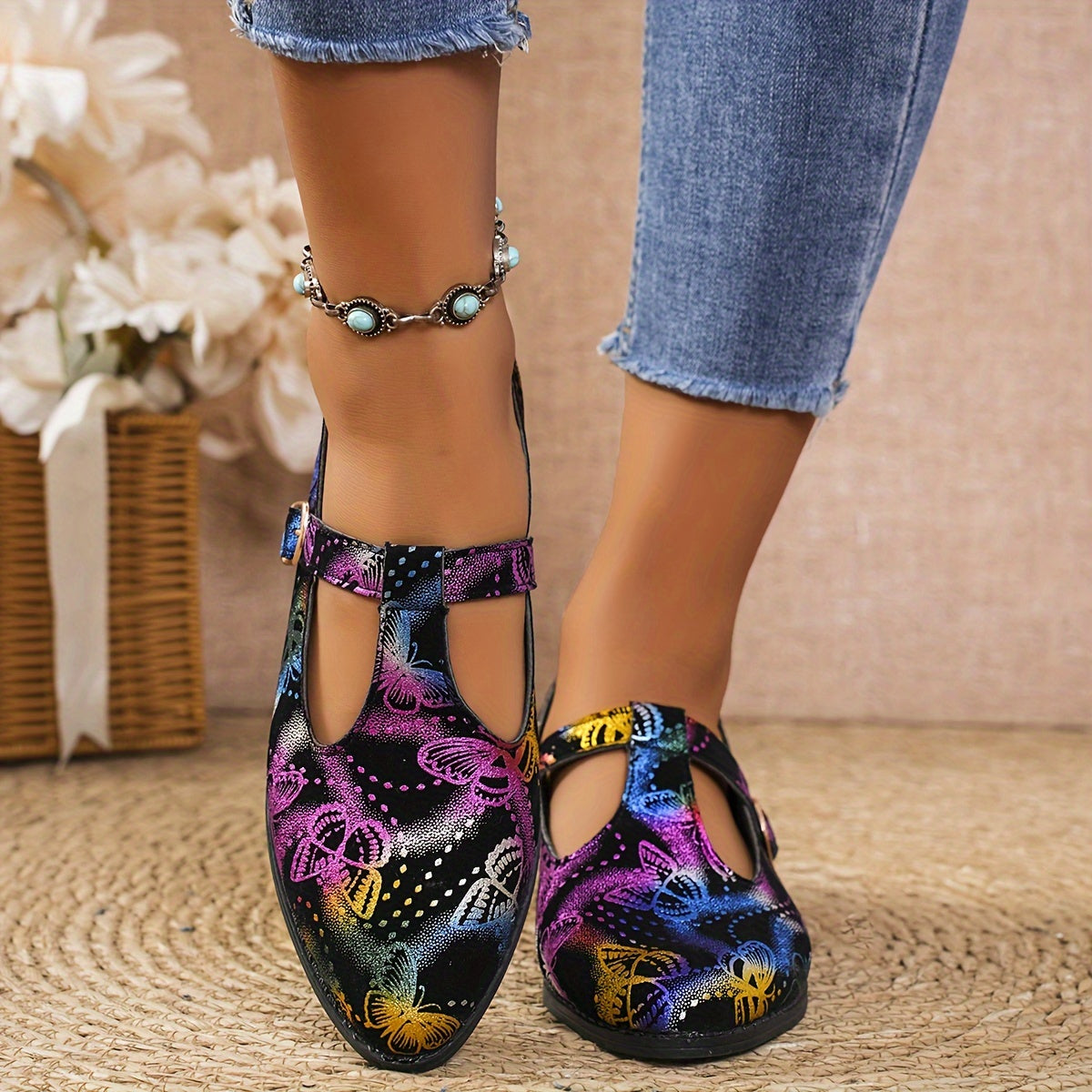 Women's Faux Leather Pointed Toe Flats Retro Casual Shoes Multiple Colors