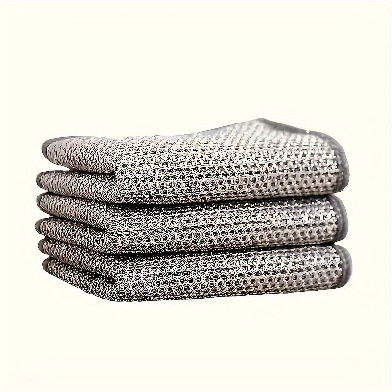 10-Pack Reusable PET Mesh Scrubbing Cloths Fine Pore Dishwashing Pads for Kitchen Bathroom Cleaning