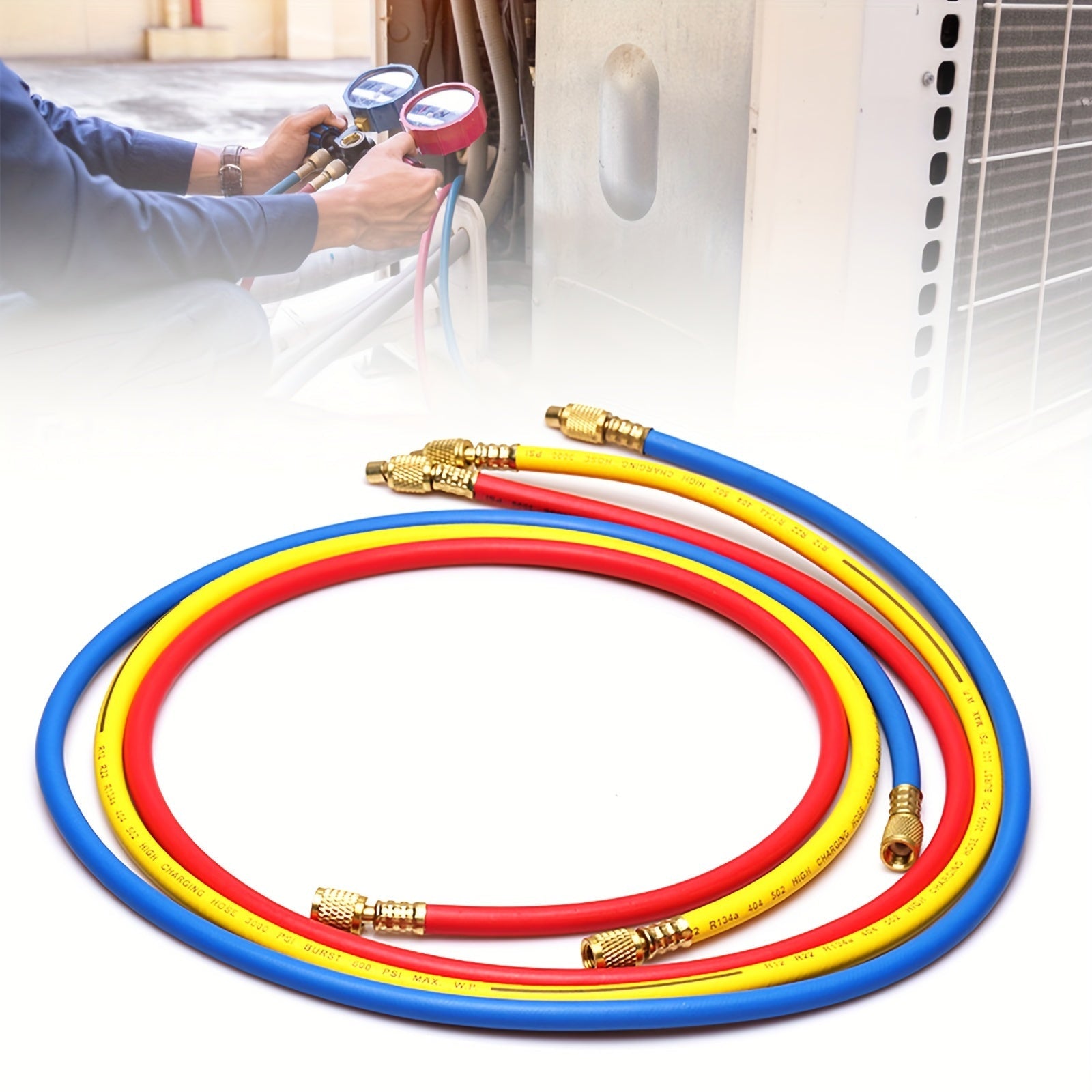 "Tri-Color Refrigerant Tubing for Air Conditioners - 1 dona, Mustahkam ABS materialidan tayyorlangan, Elektr energiyasi talab qilinmaydi, Salqin saqlash uchun zarur aksessuar"