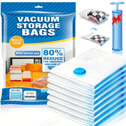 Juego de 4 bolsas de almacenamiento con compresión por vacío transparentes para ropa y artículos del hogar