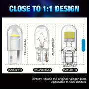 2-Pack W5W T10 COB LED Car Bulbs Bright White for Interior Dome