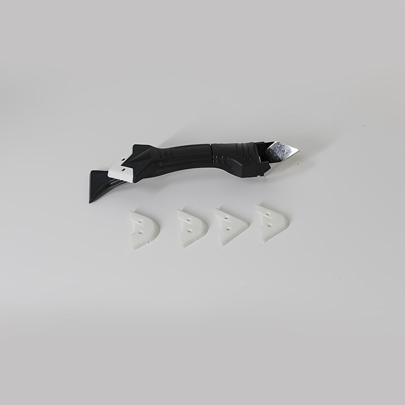 3-in-1 Silikon yopishtiruvchi asbob, zanglamaydigan po'lat boshli, yopishtirish, tozalash va qirqish uchun