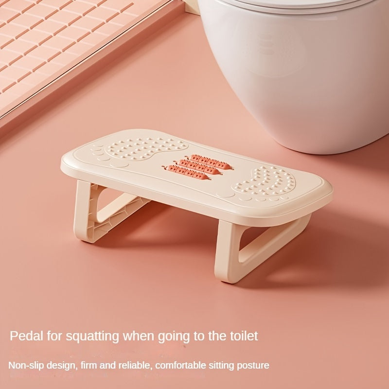 Adjustable Under-Desk Footrest Stool with Massage Surface Non-Slip Bottom in White Black Pink