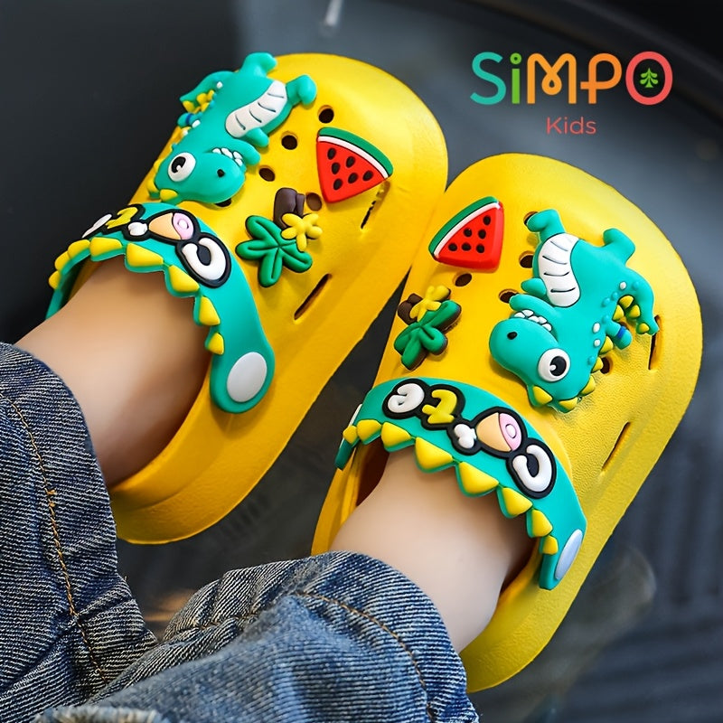 Sandalias ligeras y transpirables de EVA para niños con decoración de cocodrilo para niños y niñas