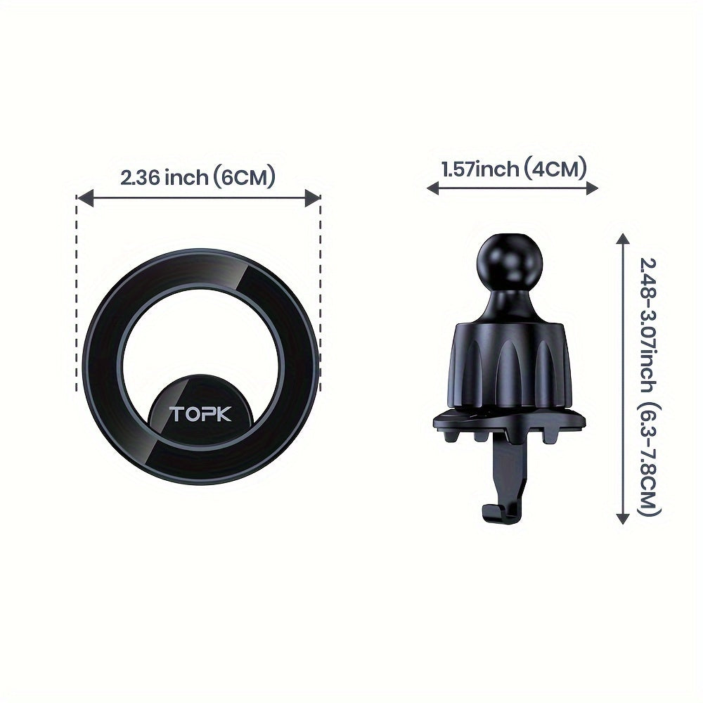 Magnitli avtomobil uchun o'rnatish ABS material 360° aylantirish kuchli magnitlar havo chiqishi tutqichi
