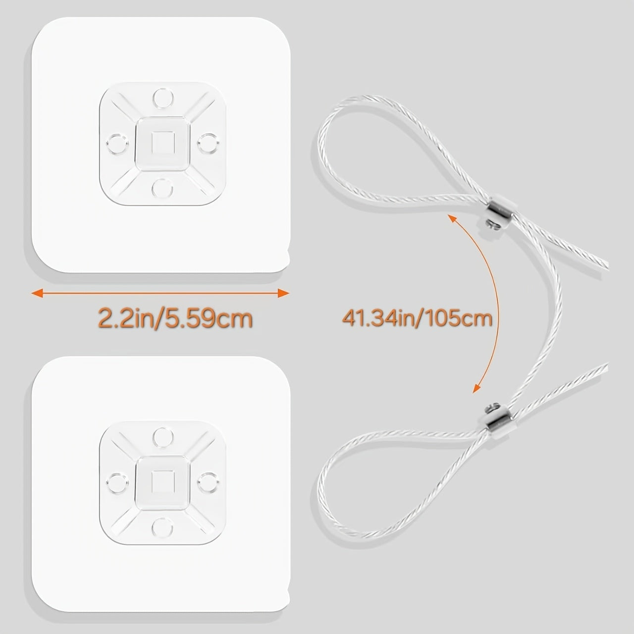 Adjustable TV Safety Strap 41.34 Inches No-Drill Furniture Anchor Silver