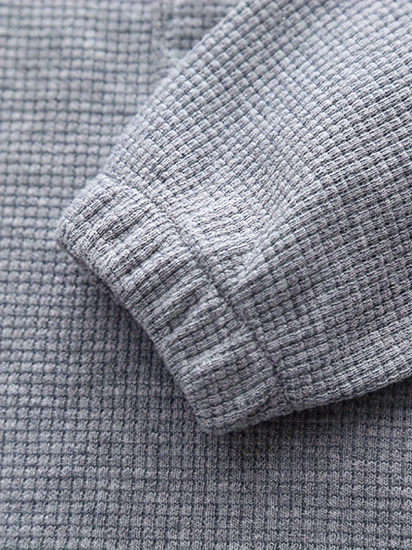 Baby Boy's Waffle Texture Casual Set Includes Long Sleeve Top and Pants for Spring Fall Outdoor Wear