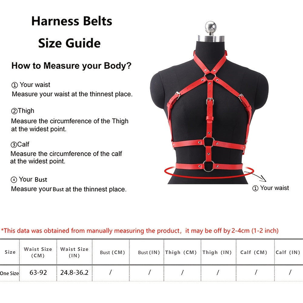 Women's Faux Leather Harness Belt Edgy Punk Style Restraint Accessory