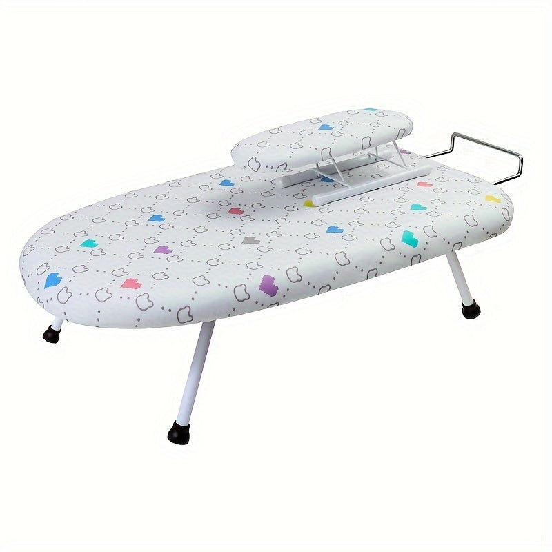 Foldable Ironing Board with Heart and Geometric Design for Home and Office Use