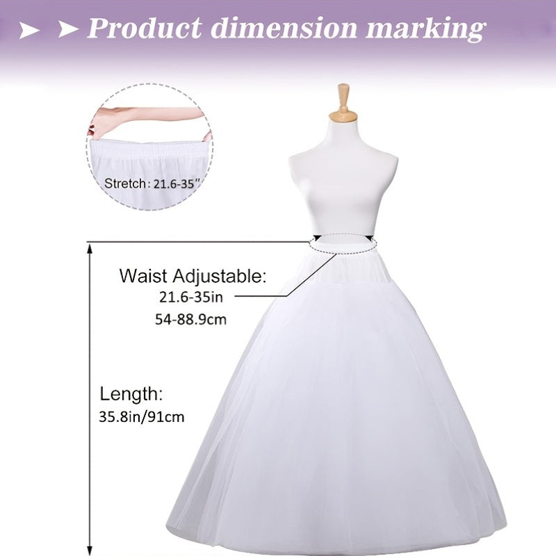 Women's Petticoat for Wedding Gowns 4-Tier Crinoline Underskirt Polyester Bridal Accessory