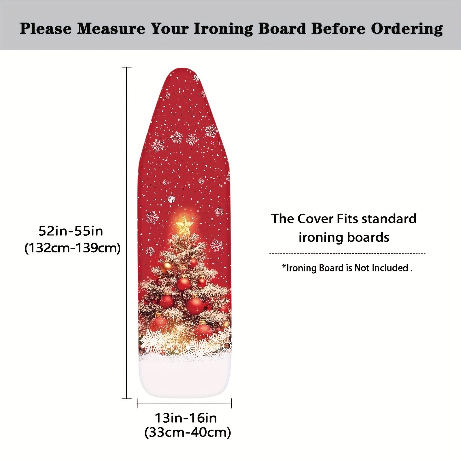 Snowman Print Christmas Ironing Board Cover Padded Replacement with Elastic Edges