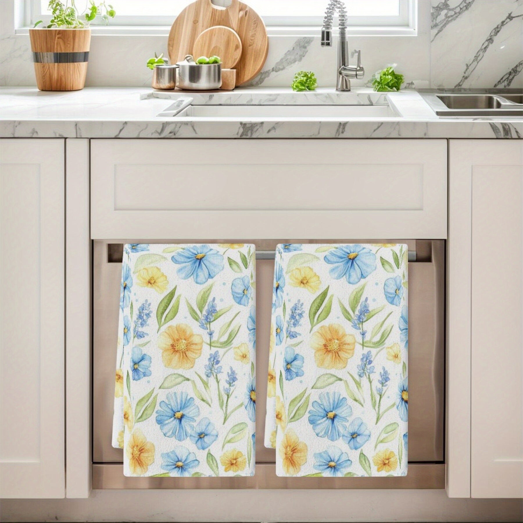 Two Scouring Pad Dish Cloths for Kitchen Cleaning Durable and Absorbent