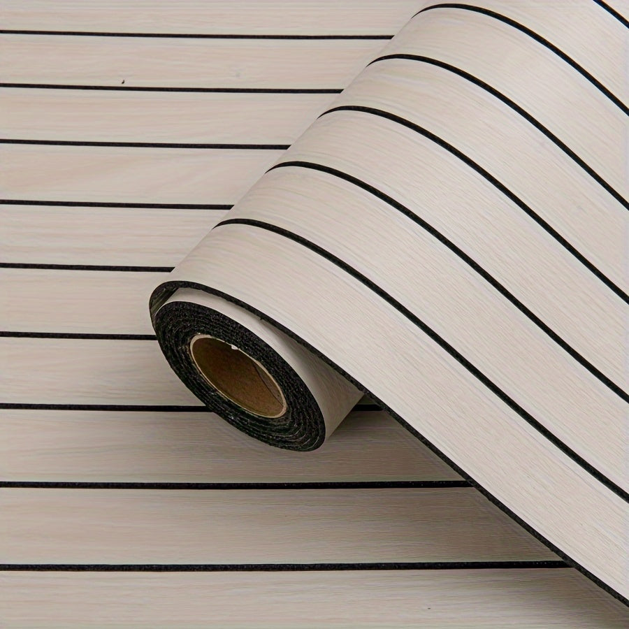 Self-Adhesive 3D Wall Panel Vinyl Curved Edges Shapes and Stripes Style for Ceilings and Partitions