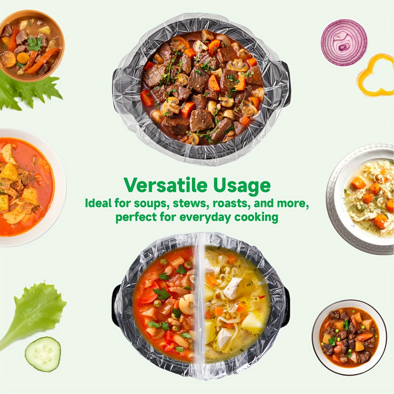 Large Disposable Oval Slow Cooker Liners for 3-8 Quart Crock Pots