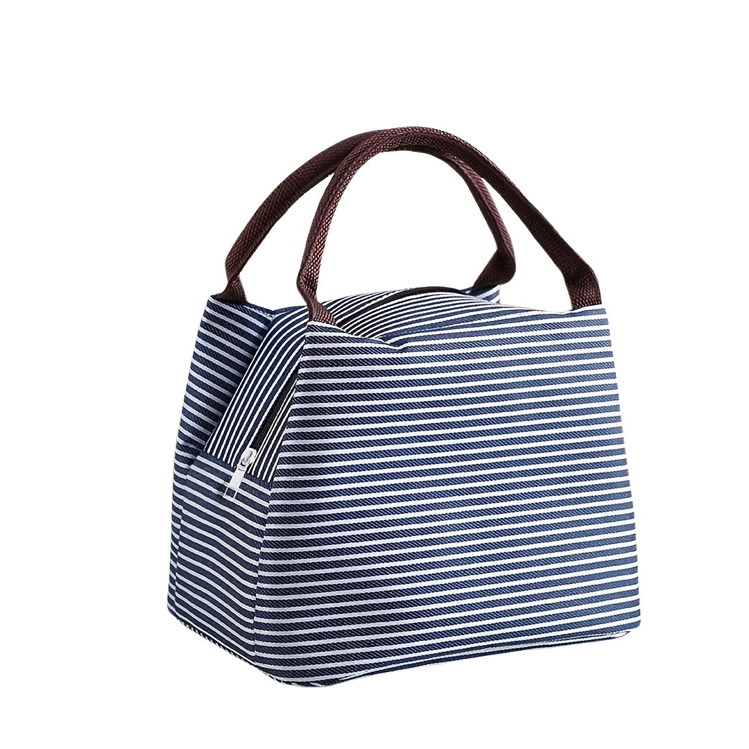 Insulated Lunch Box Bag with Aluminum Foil Lining Reusable Bento for Outdoor Picnics