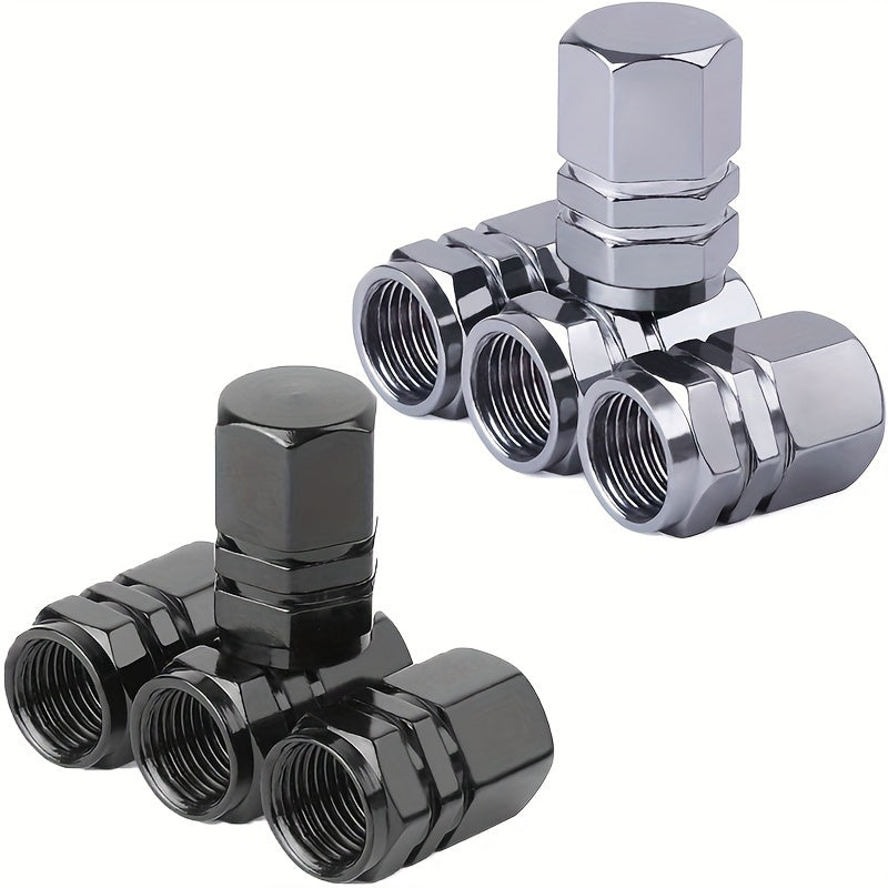 4Pcs Aluminum Tire Valve Stem Covers Universal Hex Gasket for Car SUV Bike Motorcycle